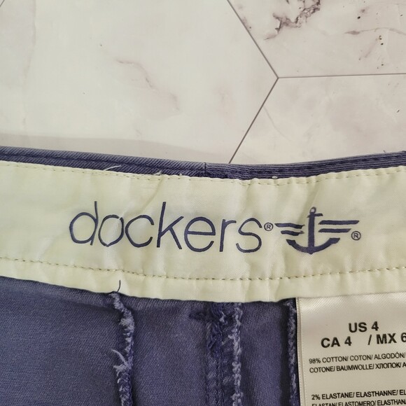 Dockers cotton navy blue chino shorts inseam size 4 - Picture 3 of 7